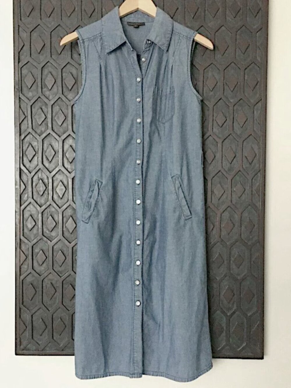 VTG 90s Cotton Ginny Denim Chambray Midi Maxi Dress - 7 Canadian Cottagecore